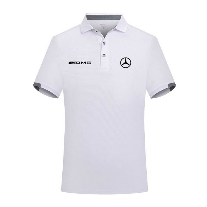 2023 Polo Mercedes AMG Homme Manche Courte Polo Shirt de Gym à Séchage Rapide Hauts de Sport